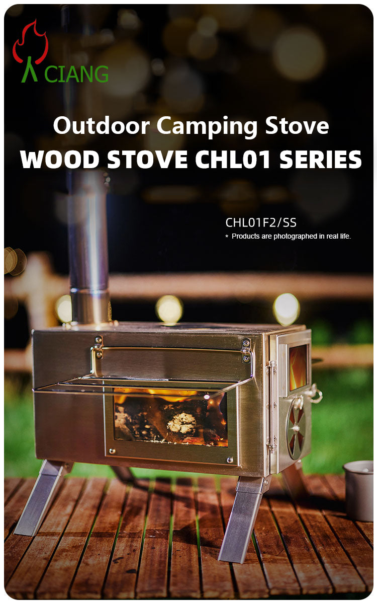 Stainless steel wood-burning camping stove CHL01F2/SS