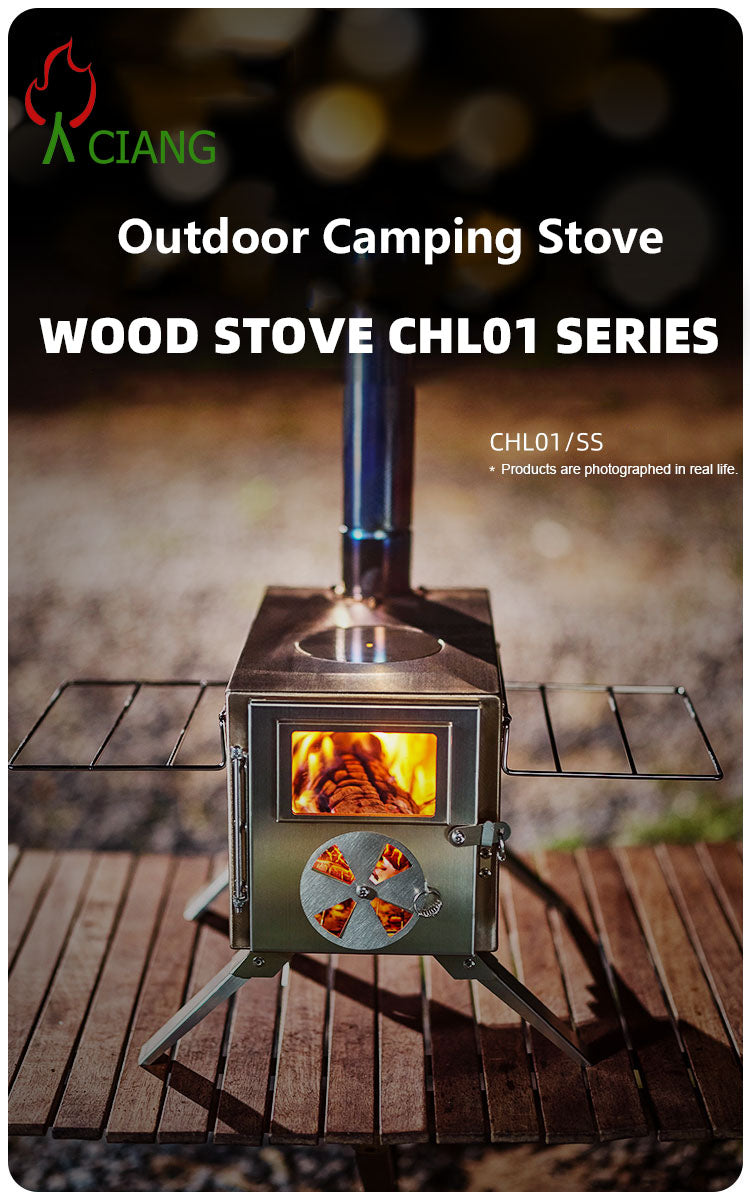 Stainless steel wood-burning camping stove CHL01/SS