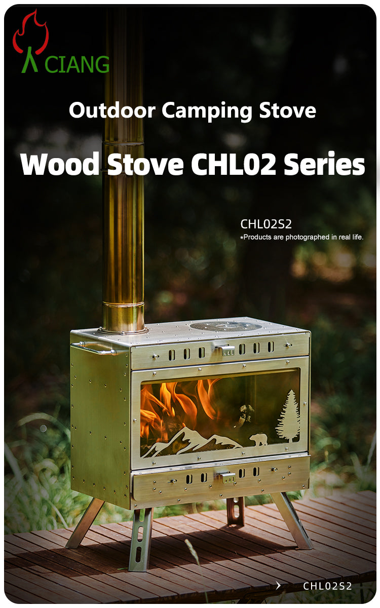 Stainless steel wood-burning camping stove CHL02S2