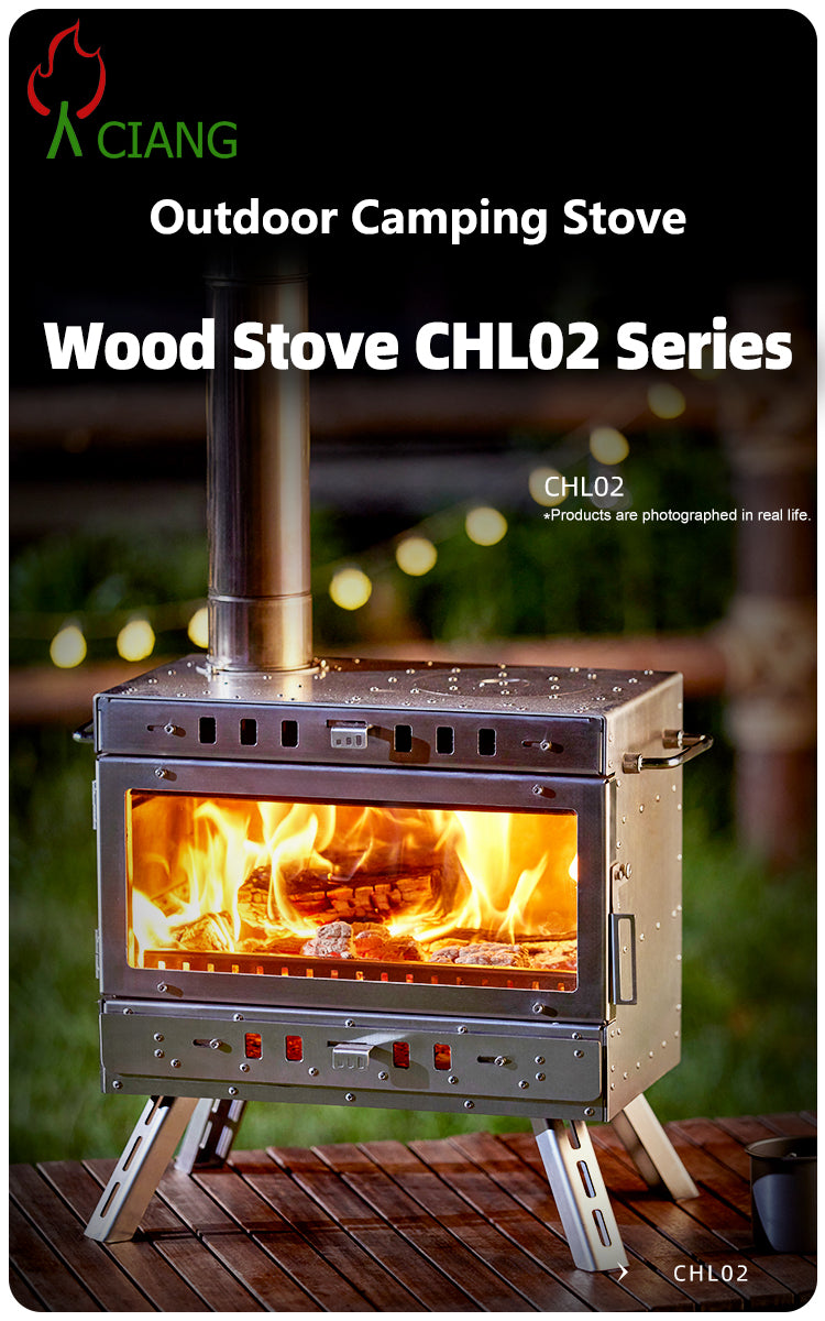 Stainless steel wood-burning camping stove CHL02