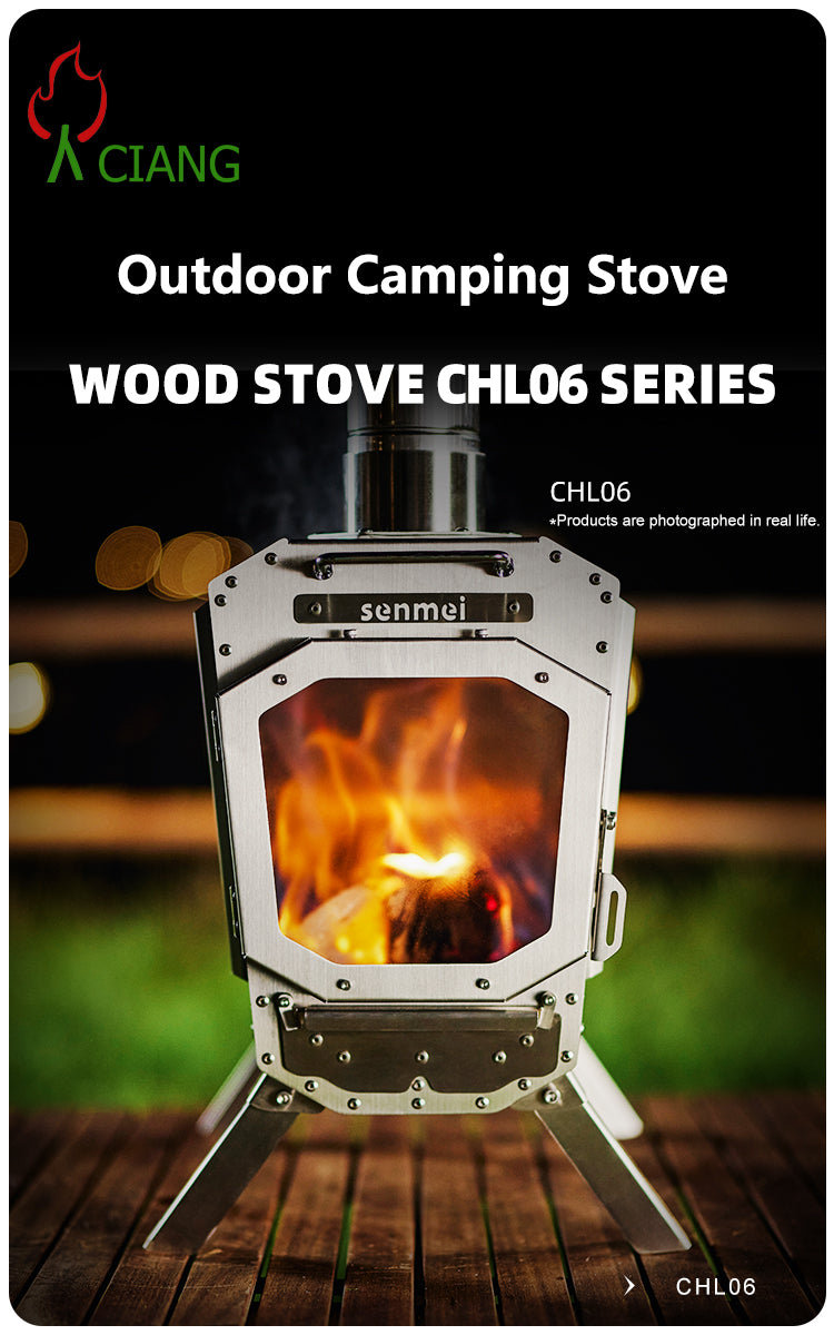 Stainless steel wood-burning camping stove CHL06