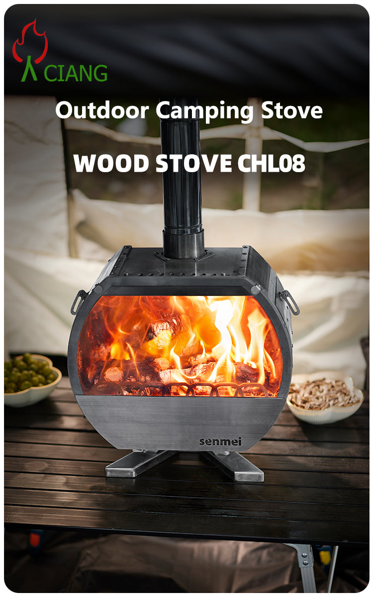 Stainless steel wood-burning camping stove CHL08