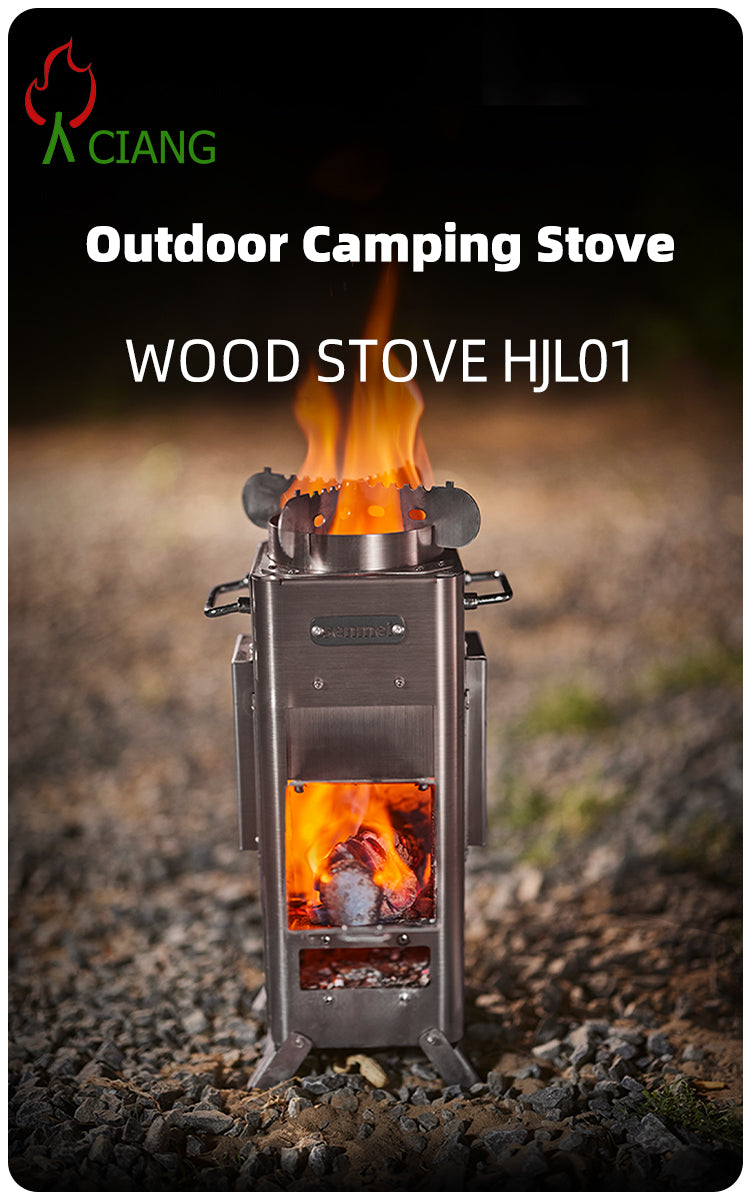 Stainless steel wood-burning camping stove  HJL01
