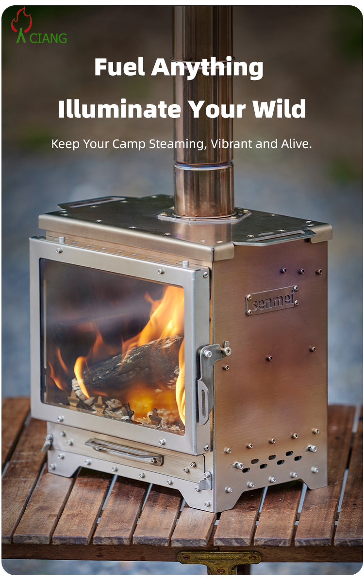 Stainless steel wood-burning camping stove CHL03/M