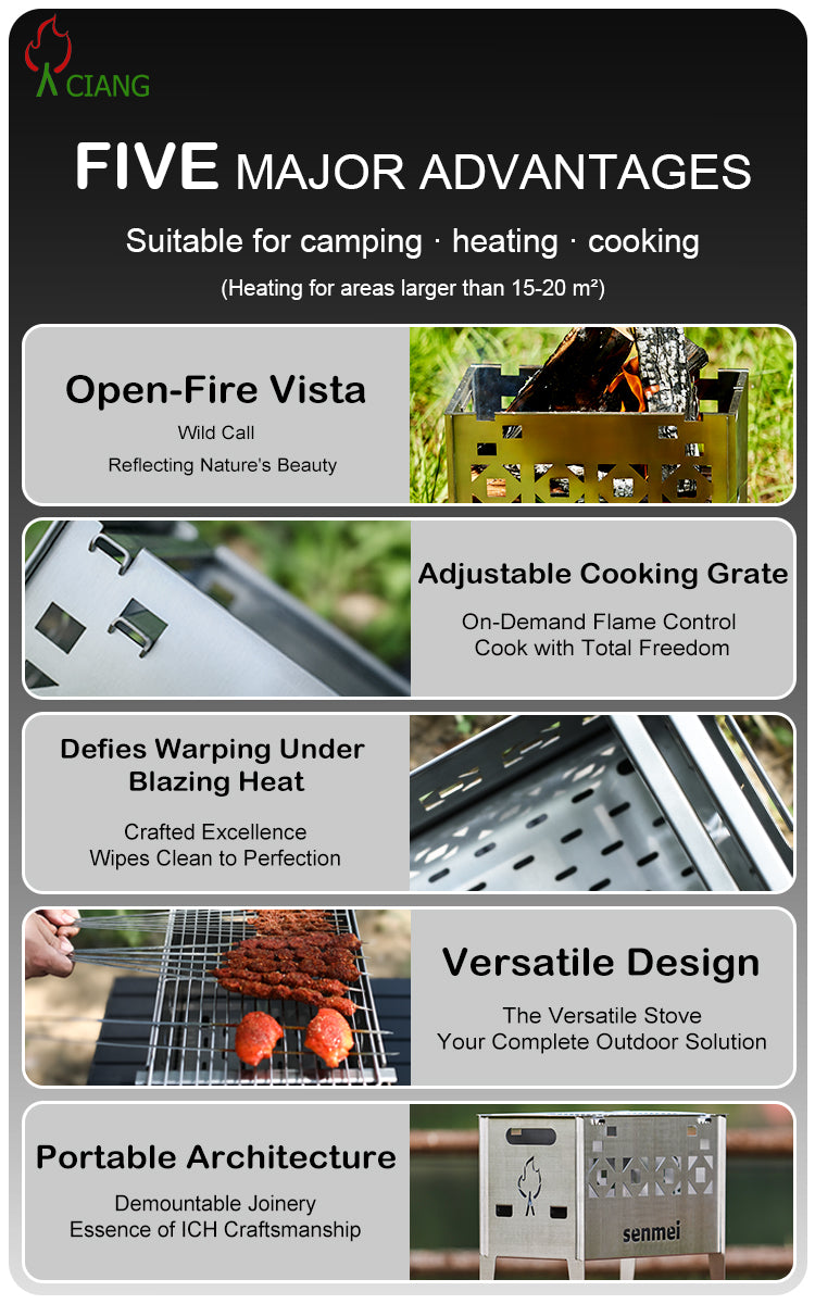 Stainless steel outdoor barbecue grill FHT01