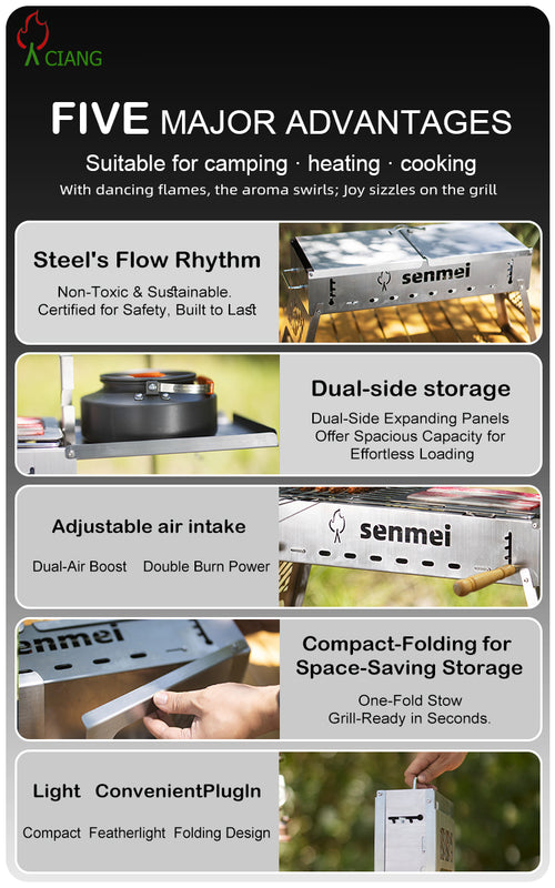 Stainless steel outdoor barbecue grill SKJ01