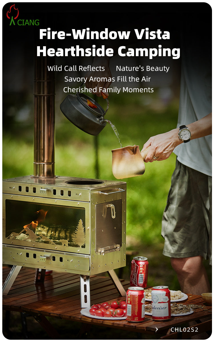Stainless steel wood-burning camping stove CHL02S2