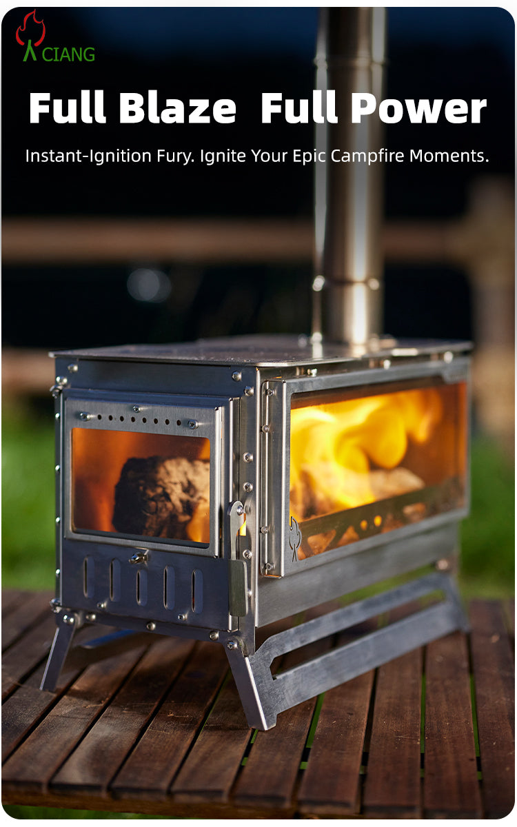 Stainless steel wood-burning camping stove CHL04/L