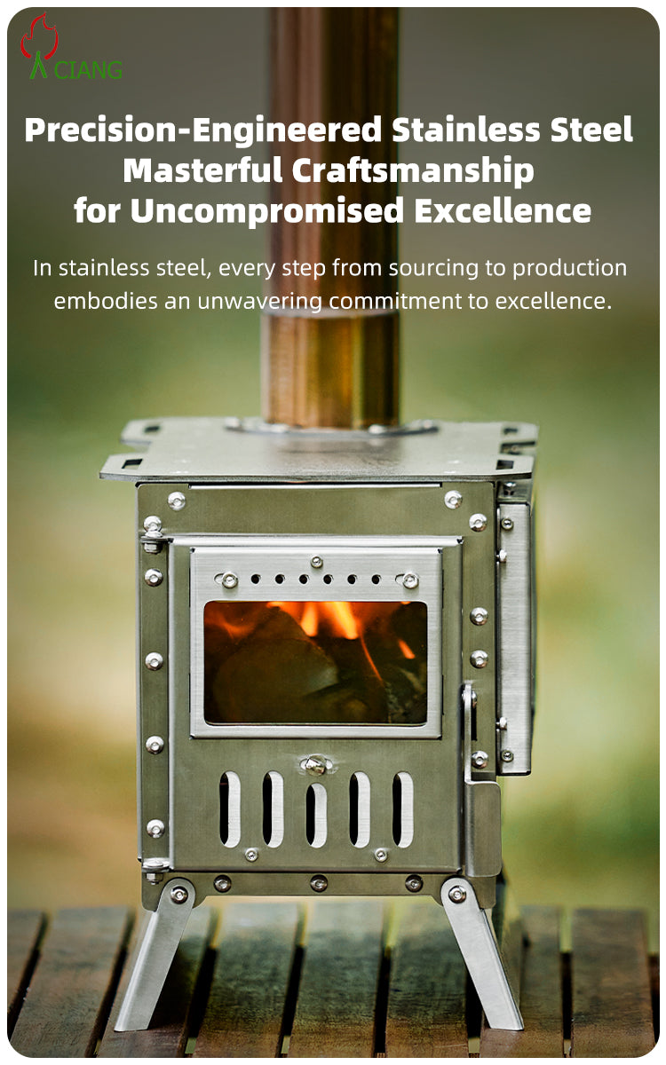 Stainless steel wood-burning camping stove CHL04/S