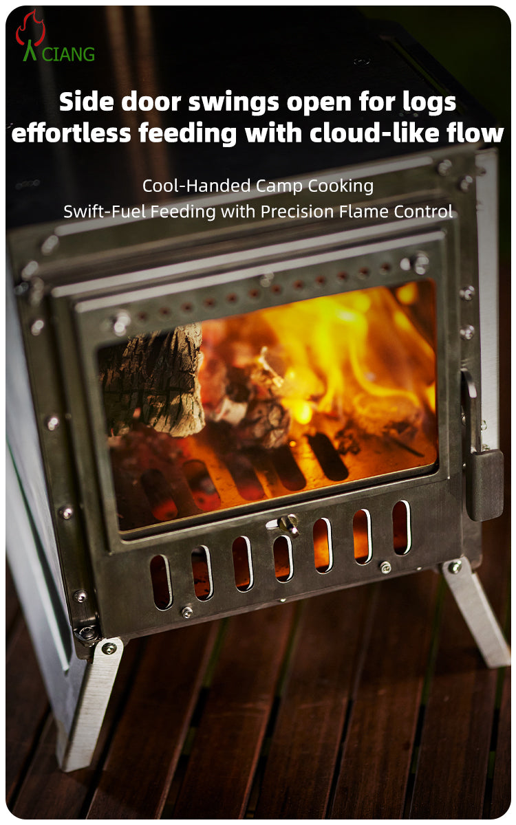 Stainless steel wood-burning camping stove CHL04/S