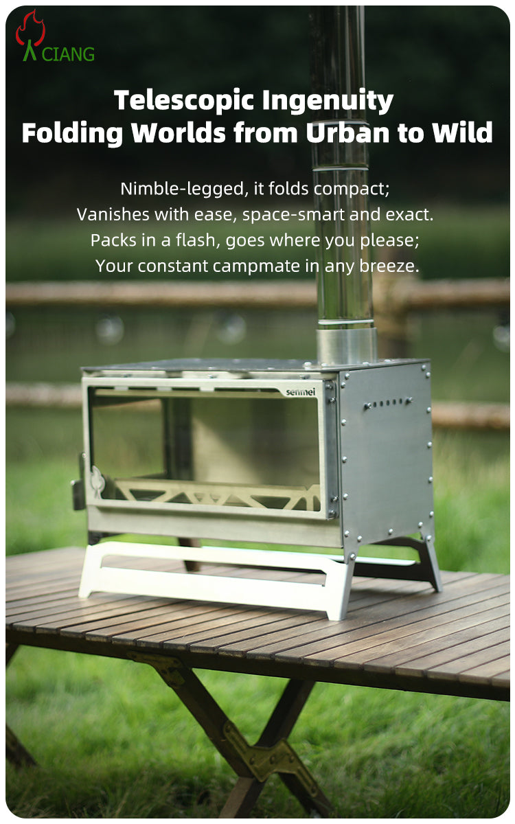 Stainless steel wood-burning camping stove CHL04/S
