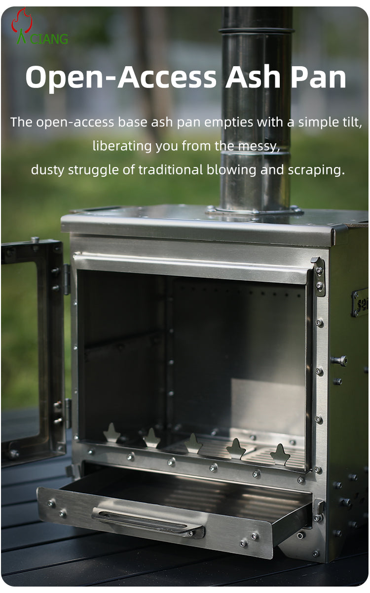 Stainless steel wood-burning camping stove CHL03/M