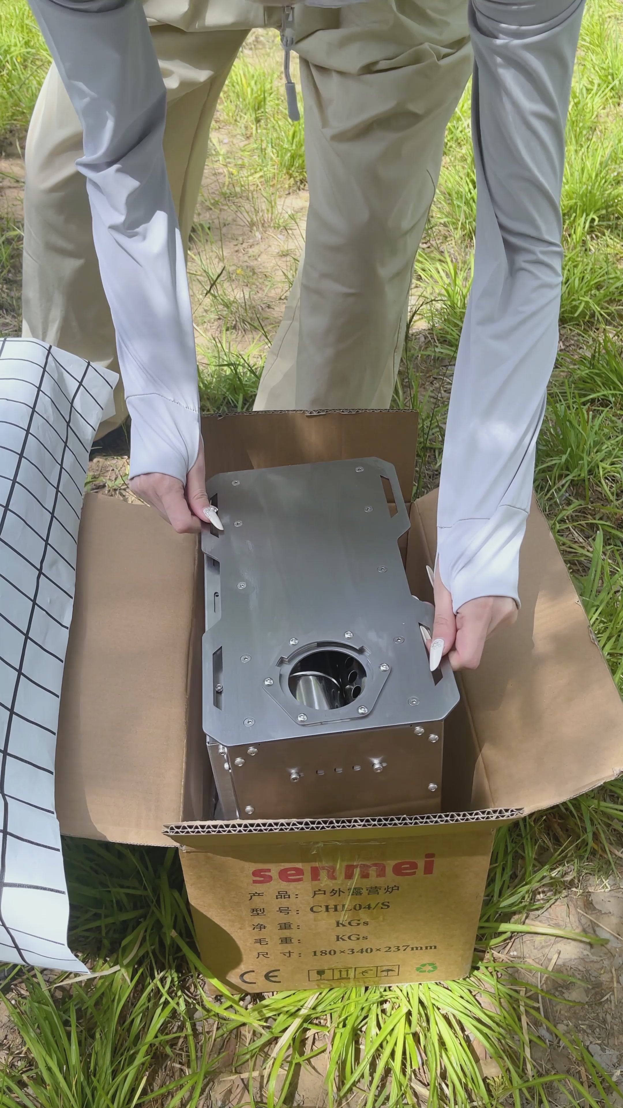 Stainless steel wood-burning camping stove CHL01F2/SS